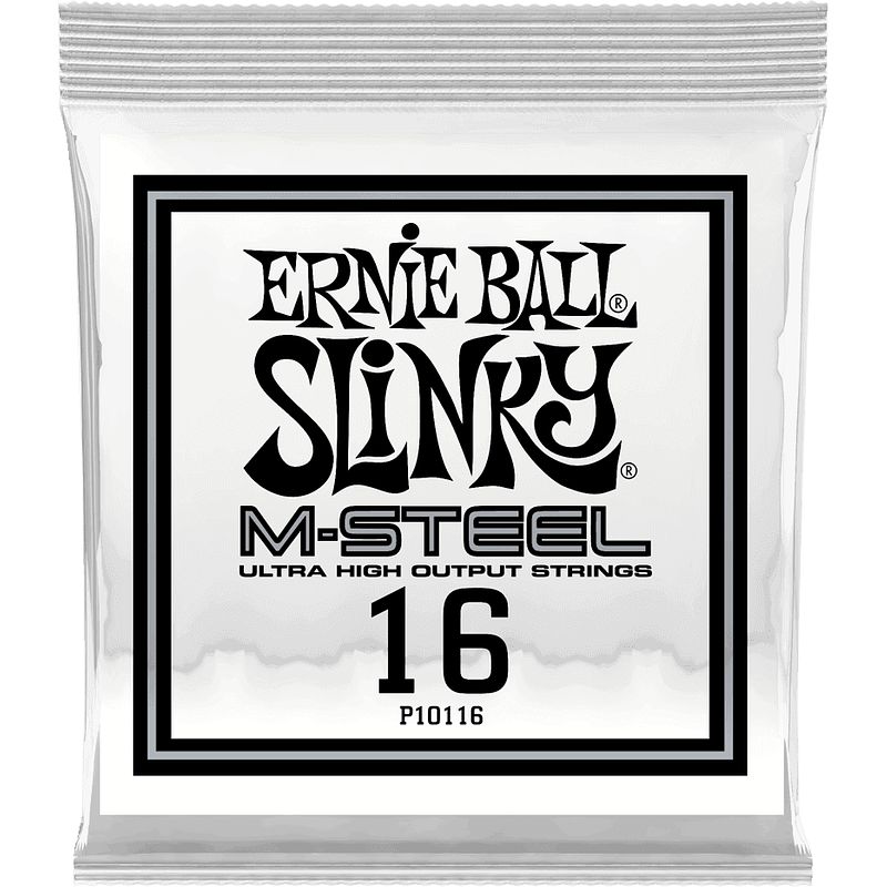 Foto van Ernie ball 10116 .016 slinky m-steel losse snaar voor elektrische gitaar