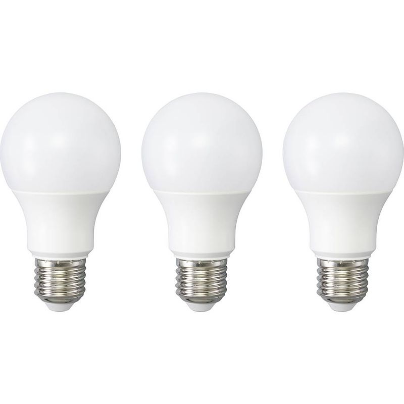 Foto van Sygonix sy-4892454 led-lamp energielabel f (a - g) e27 8.6 w = 60 w warmwit (ø x h) 60 mm x 109 mm 3 stuk(s)