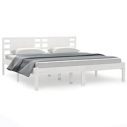 Foto van The living store houten bedframe - klassiek - bed - afmeting- 205.5 x 206 x 100 cm - ken- hoogwaardig massief