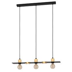 Foto van Eglo bramerton hanglamp - e27 - 81 cm - zwart/bruin