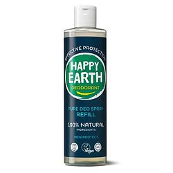 Foto van Happy earth 100% natuurlijke deo spray men protect navulling