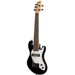 Foto van Kala solid body 5-string fretless u-bass jet black 5-snarige fretloze elektrische basgitaar met gigbag