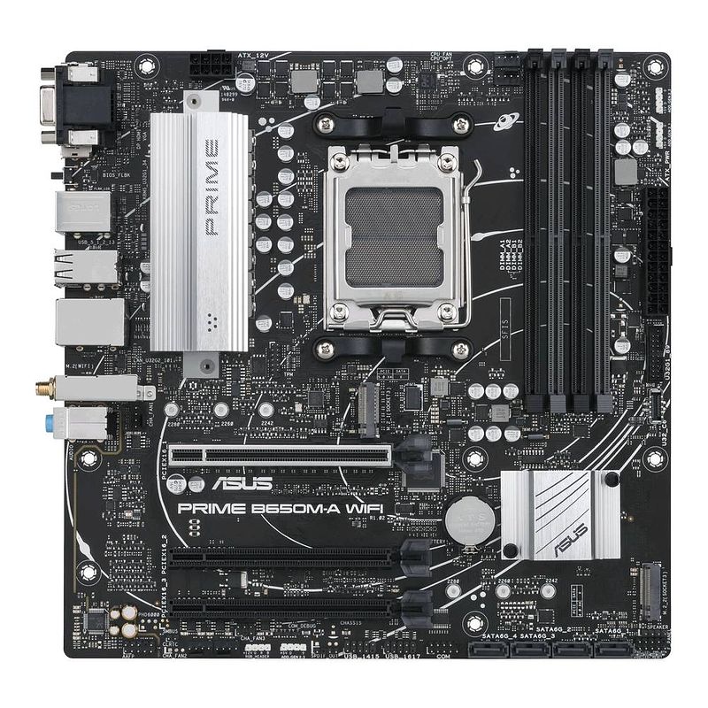 Foto van Asus prime b650m-a wifi moederbord socket #####amd am5 vormfactor micro-atx moederbord chipset amd® b650