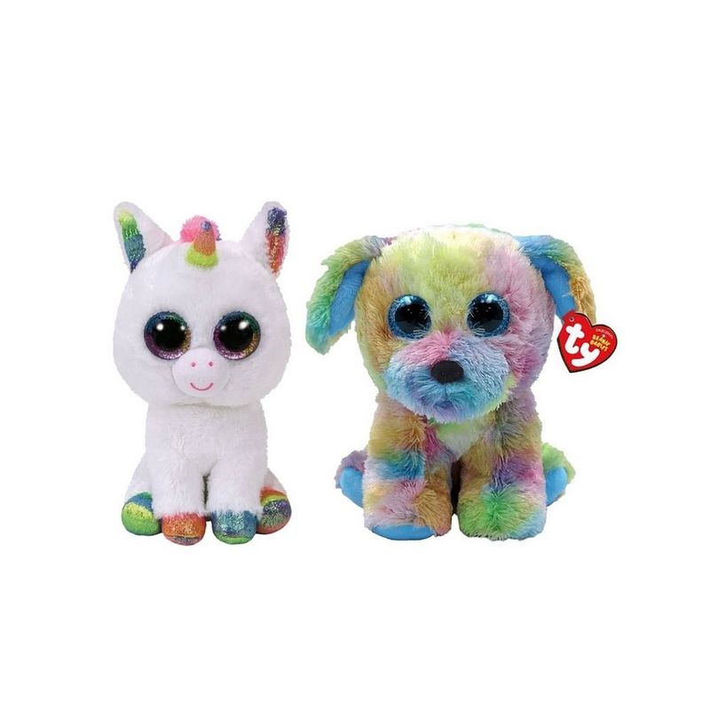 Foto van Ty - knuffel - beanie boo's - pixy unicorn & max dog