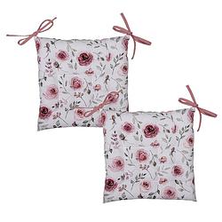 Foto van Haes deco - set van 2 sierkussens - 40x40x4 cm - 100% katoen - rustic rose