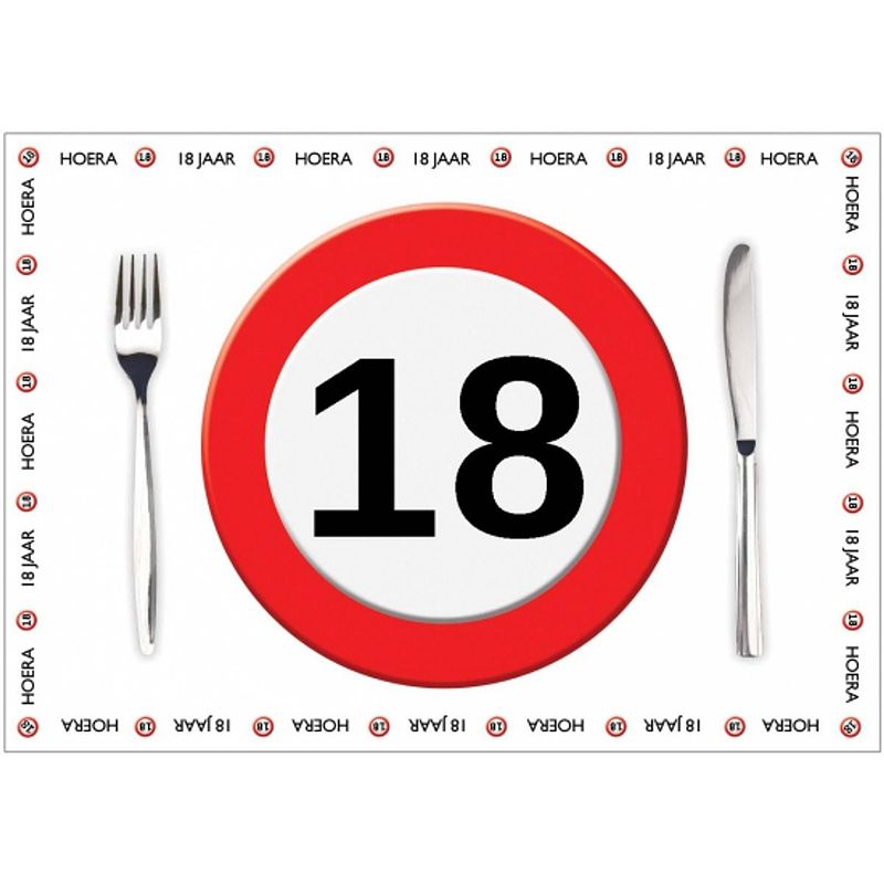 Foto van 10 placemats 18 jaar van papier - placemats