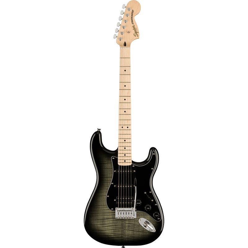 Foto van Squier affinity series stratocaster fmt hss mn black burst elektrische gitaar