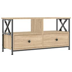 Foto van Vidaxl tv-meubel 90x33x45 cm bewerkt hout en ijzer sonoma eikenkleur