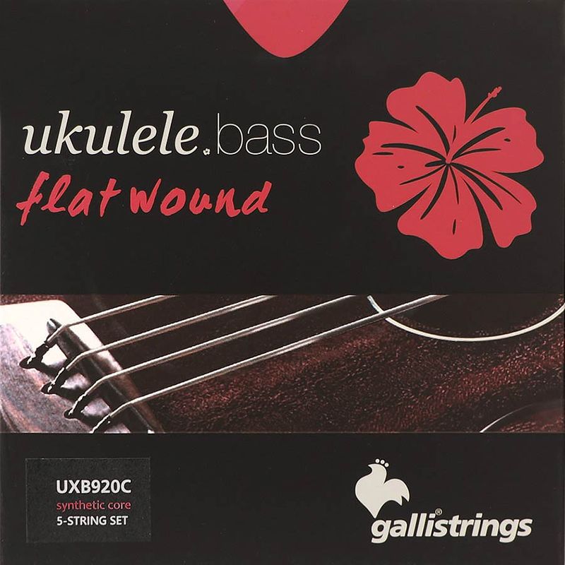 Foto van Galli strings ka-bass-5fw flatwound snarenset voor 5-snarige bas ukelele