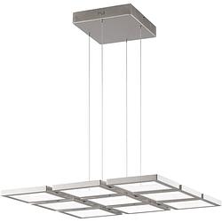 Foto van Wofi viso 6531.09.64.8000 led-hanglamp 110 w nikkel (mat)