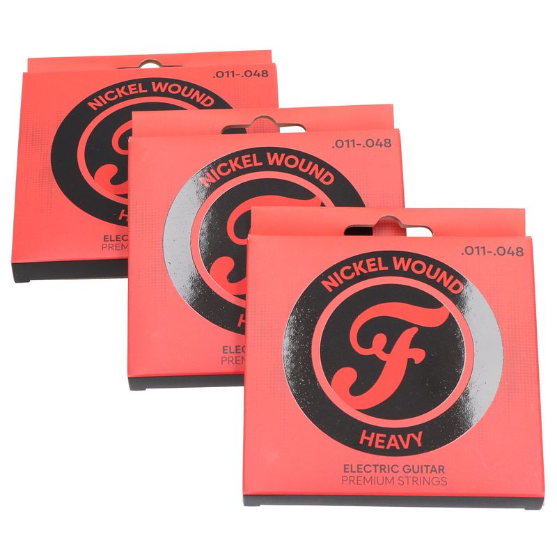 Foto van Fazley epnw1148p premium nickel wound electric guitar strings heavy snarenset voor elektrische gitaar (3 sets)