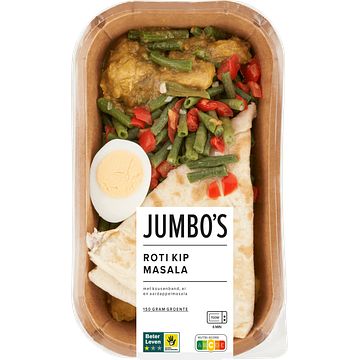 Foto van Jumbo verse maaltijd roti kip masala 450g