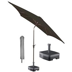 Foto van Kopu® vierkante parasol malaga 200x200 cm met hoes en voet - antraciet