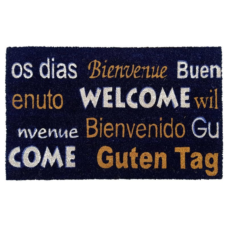 Foto van Kokosmat 'swelcome / bienvenue / bienvenido / guten tag's - 50x80 cm