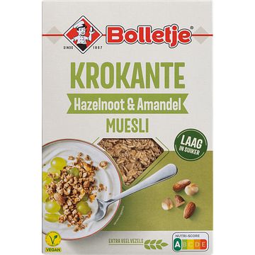 Foto van Bolletje krokante hazelnoot & amandel muesli 375g bij jumbo