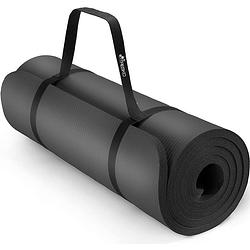 Foto van Yoga mat zwart 1,5 cm dik, fitnessmat, pilates, aerobics