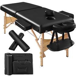 Foto van Tectake® - massagetafel met matras van 7,5 cm hoog + zwarte rolkussens en draagtas