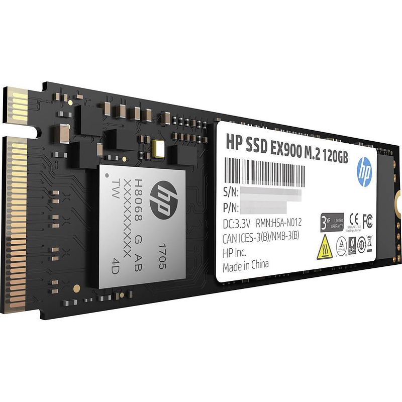 Foto van Hp ex900 nvme/pcie m.2 ssd 2280 harde schijf 120 gb m.2 nvme pcie 3.0 x4