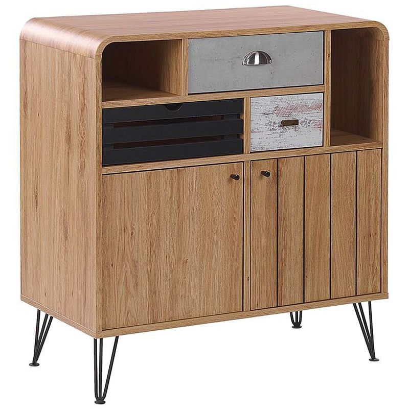 Foto van Beliani kyle - sideboard-lichte houtkleur-vezelplaat