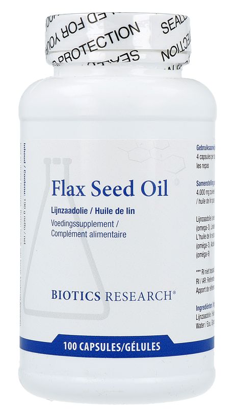Foto van Biotics flax seed oil softgels