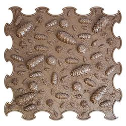 Foto van Ortoto sensory massage puzzle mat pinecones donkere chocolade 1 stuks 30x30 cm