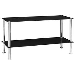 Foto van Vidaxl salontafel 110x43x60 cm gehard glas zwart