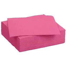 Foto van Color party diner/feest servetten - 30x - fuchsia roze - 38 x 38 cm - papier - 3-laags - feestservetten