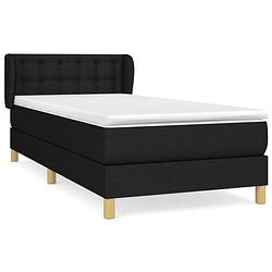 Foto van The living store boxspringbed - comfort - bed - 193 x 93 x 78/88 cm - zwart stof - verstelbaar hoofdbord - pocketvering