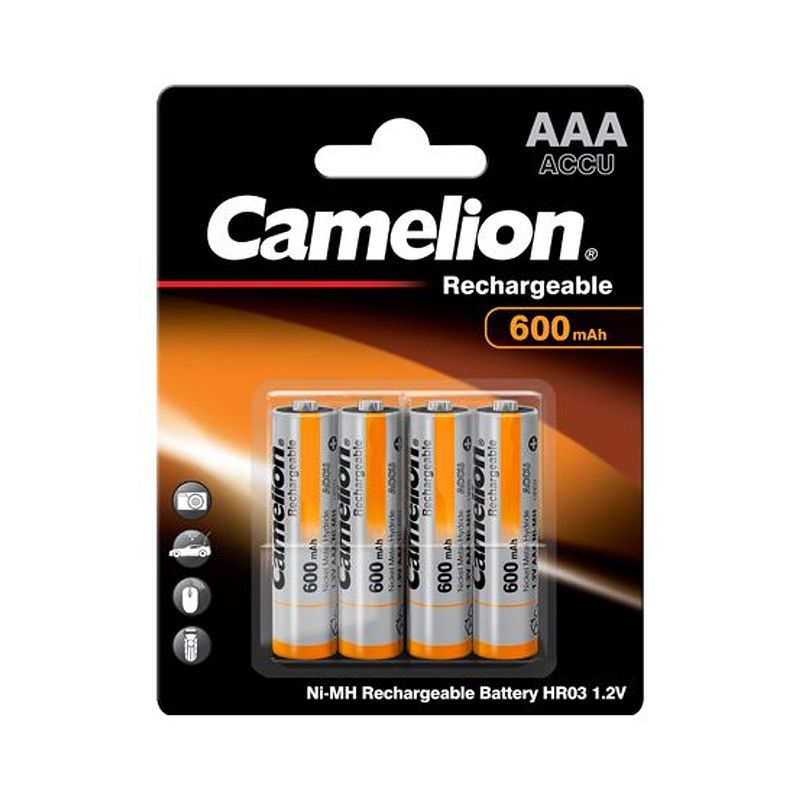 Foto van Camelion nh-aaa600-bp4 rechargeable battery nikkel-metaalhydride (nimh)