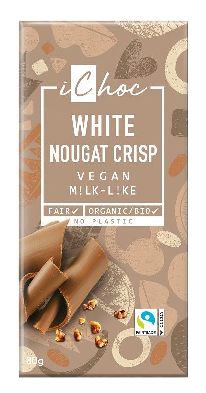 Foto van Ichoc white nougat crisp chocoladereep