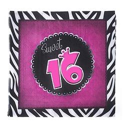 Foto van 40x stuks sweet 16 thema servetten 33 x 33 cm - feestservetten