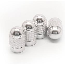 Foto van Tt-products ventieldoppen silver bullets aluminium 4 stuks zilver - auto ventieldop - ventieldopjes