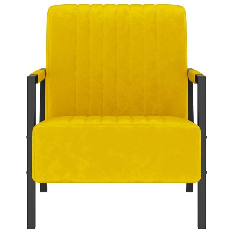 Foto van The living store fauteuil comfort - fauteuils - 66 x 84 x 84 cm - mosterdgeel - fluweel