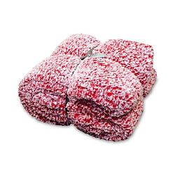 Foto van Unique living knut fleece plaid - 100% polyester - 150x200 cm - red