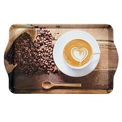 Foto van Dienblad rechthoekig - met print koffie en bonen - design koffie-thee