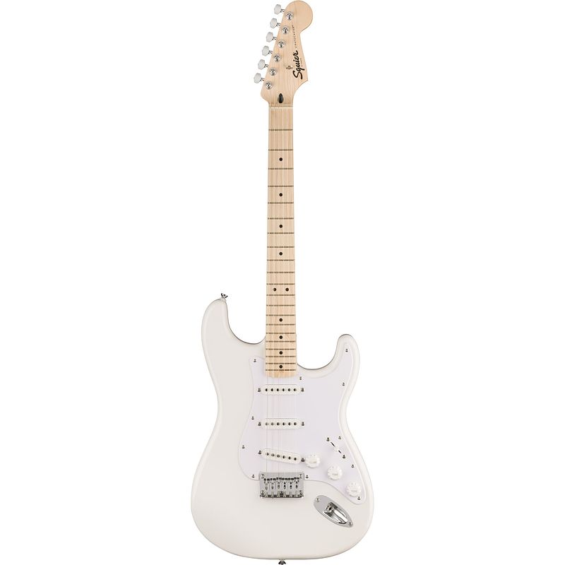 Foto van Squier sonic stratocaster ht mn arctic white elektrische gitaar met vaste brug