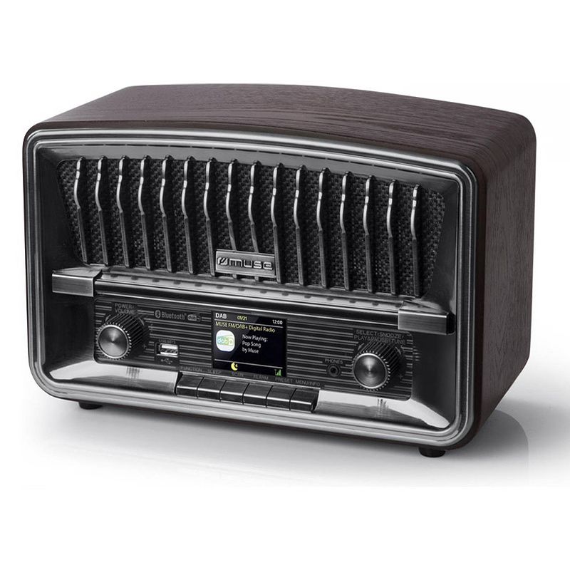 Foto van Muse m-135 dbt dab+/fm radio met bluetooth in vintage stijl