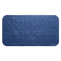 Foto van Anti-slip badkamer douche/bad mat blauw 70 x 35 cm rechthoekig - badmatjes