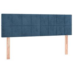 Foto van Vidaxl hoofdborden 2 st 72x5x78/88 cm fluweel donkerblauw