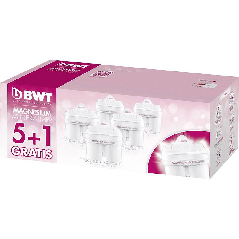 Foto van Bwt gourmet edition mg2+ (longlife), 5 + 1 pack 0814135 filter wit