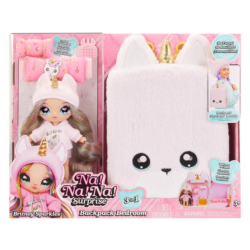 Foto van Na! na! na! surprise 3-in-1 rugzak speelset unicorn britney sparkles