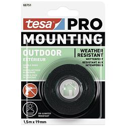Foto van Tesa mounting pro outdoor 66751-00000-00 montagetape transparant (l x b) 1.5 m x 19 mm 1 stuk(s)