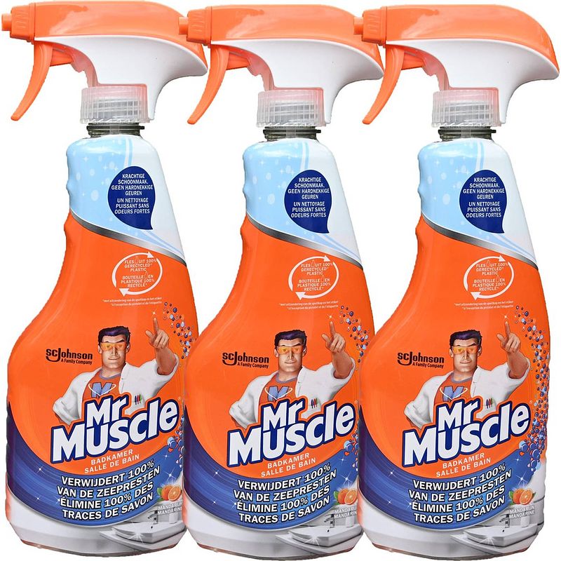 Foto van 3x mr muscle badkamer reiniger spray - badkamerreiniger 3x 500ml