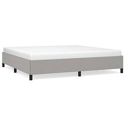 Foto van The living store bedframe - duurzaam - bedframes - afmetingen- 203x203x35 cm - kleur- lichtgrijs - materiaal- stof/