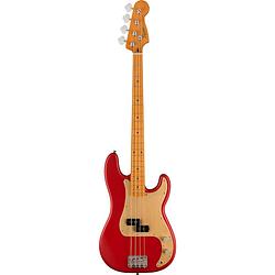 Foto van Squier 40th anniversary precision bass vintage edition satin dakota red elektrische basgitaar