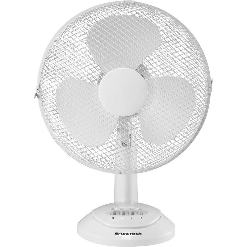 Foto van Basetech tafelventilator 40 w (ø x h) 340 mm x 480 mm wit