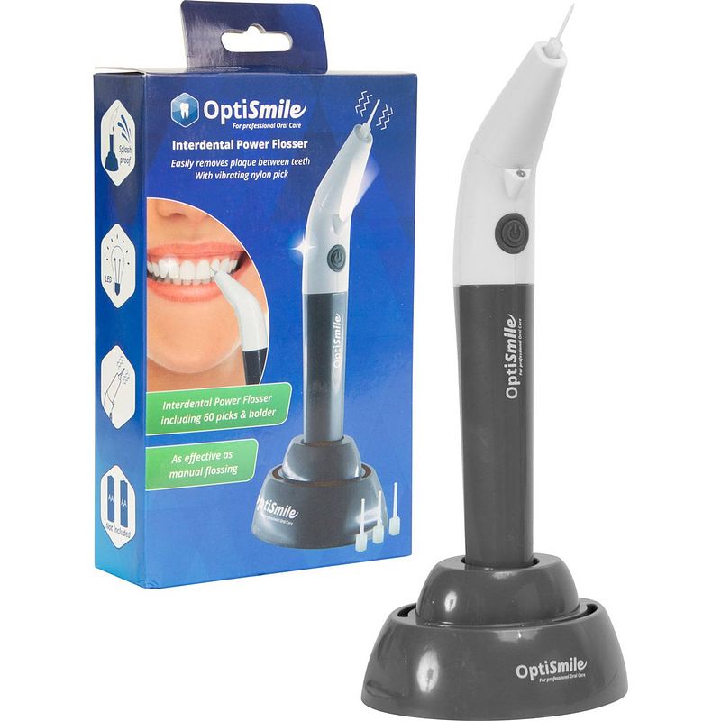 Foto van Optismile elektrische tanden flosser, flosapparaat, gezonde tanden