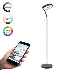 Foto van Eglo connect.z marghera-z smart vloerlamp - 169 cm - zwart/wit