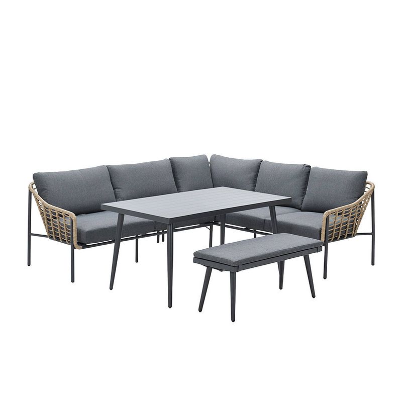 Foto van Garden impressions ashton lounge dining set rechts - natural rotan