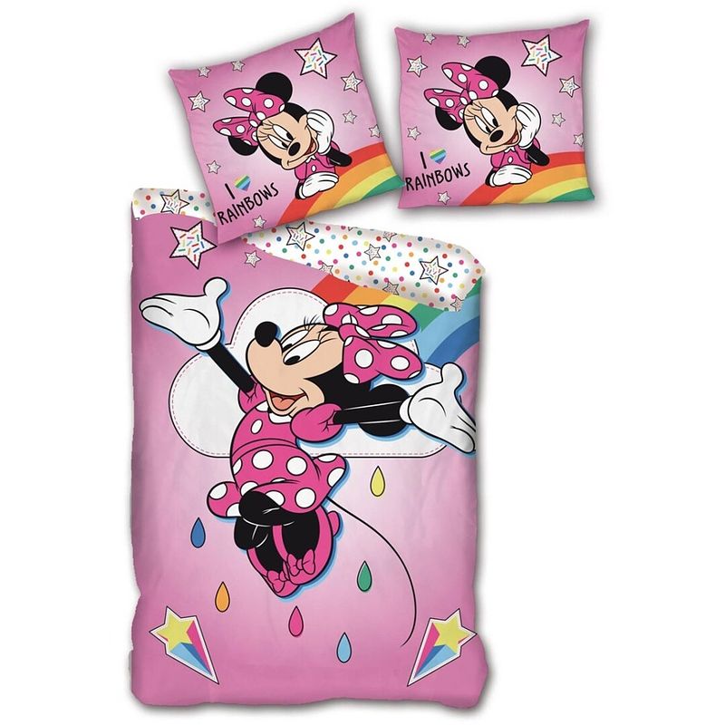 Foto van Disney minnie mouse dekbedovertrek rainbows - eenpersoons - 140 x 200 - polyester